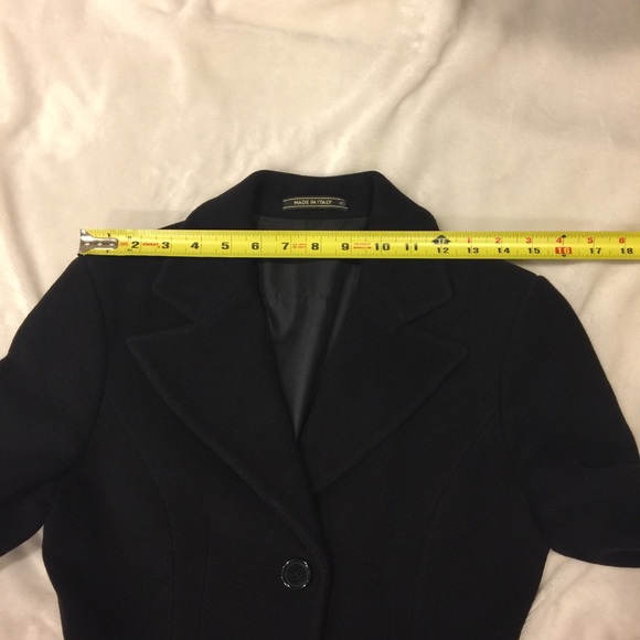 Black Collared V neck wool coat - size 40 - Picture 4 of 8